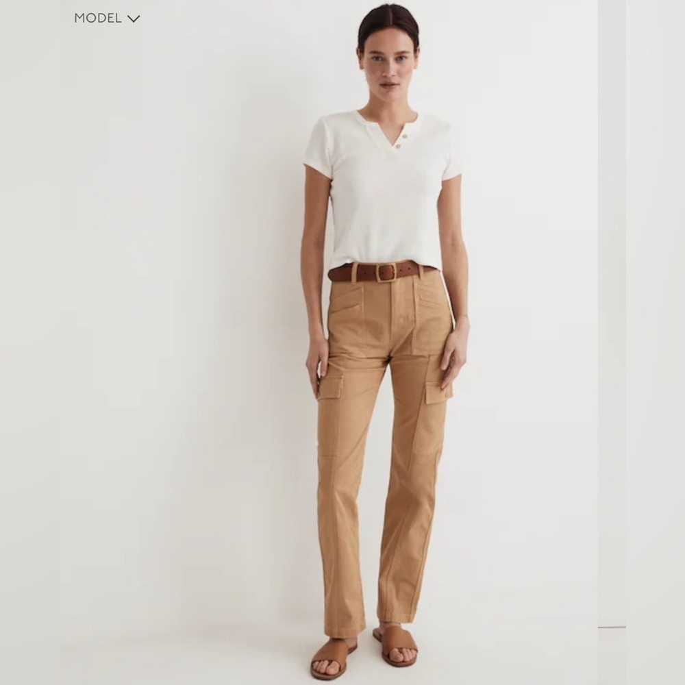 Madewell 90s straight cargo pants sand dune tan size 24